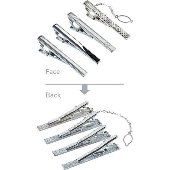 Premium Men’s Gift Tie Set Silky Necktie Pocket Squares Tie Clips Cufflinks - Picture 3 of 8